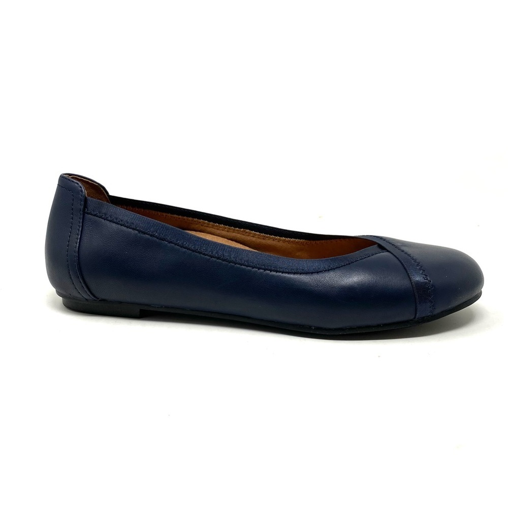 Vionic Spark Caroll Navy Leather Ballet Flats WIDE
